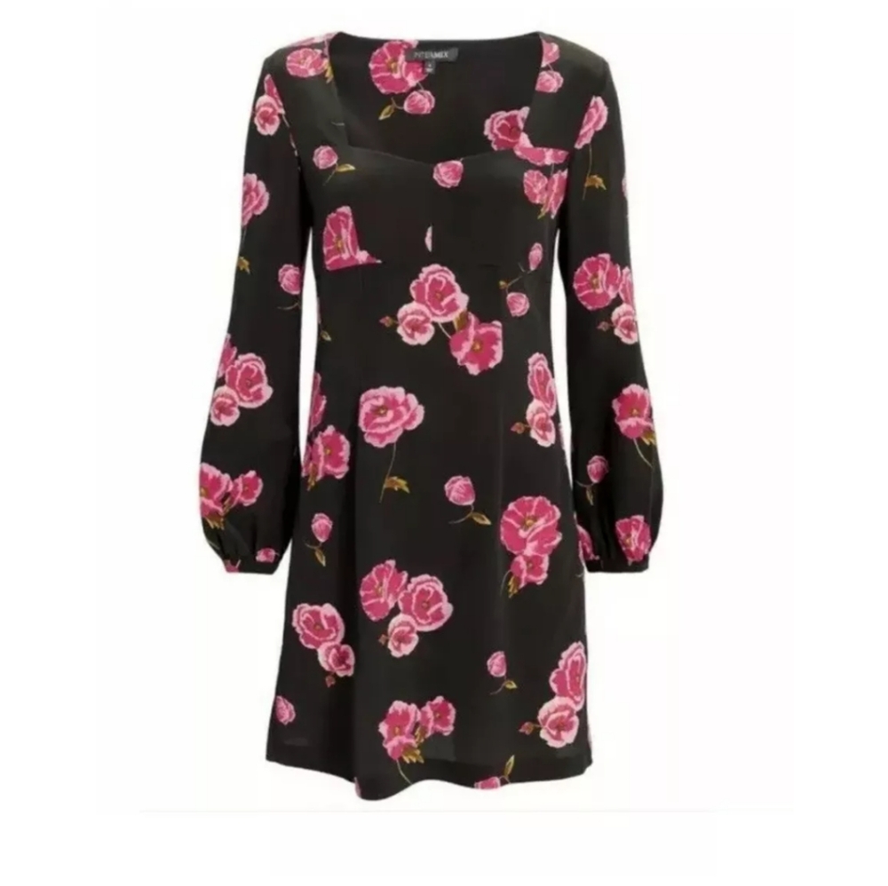 Intermix Silk Floral Mini Dress Size 0 - Picture 2 of 10